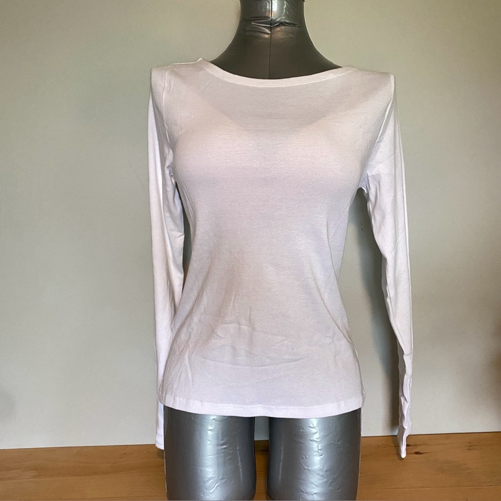 NWT GAP long sleeve boatneck shirt, white, M